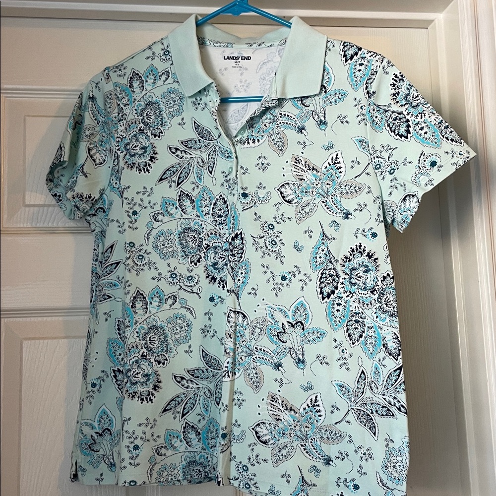 Clear out sale! Lands' End 100% Supima Cotton Body mint green and turquoise polo